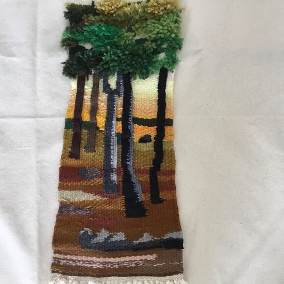 OOAK handmade woven wall hanging forest woods - Picture 1 of 8